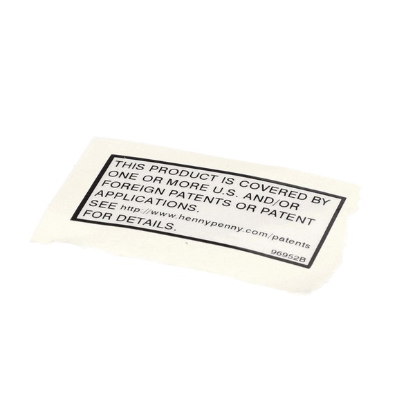 (image for) Henny Penny 96952 LABEL-PATENT, GENERAL